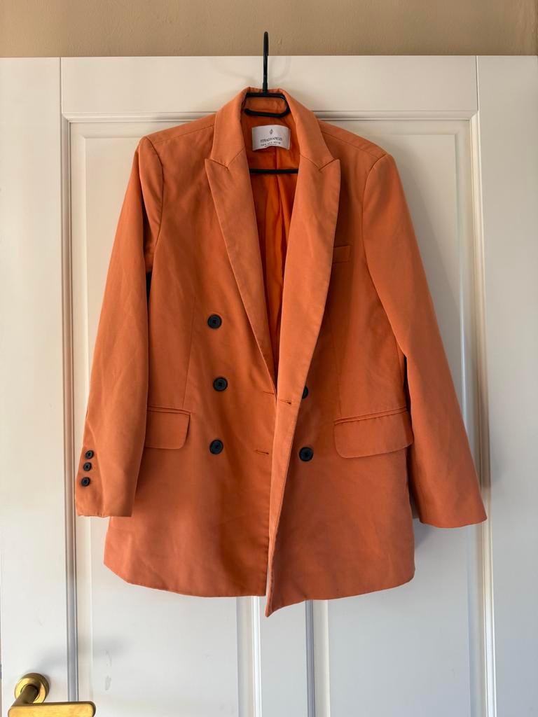 Stradivarius Oranje Blazer Maat M, Maat 38/40 (M), Oranje, Ophalen of Verzenden, Zo goed als nieuw