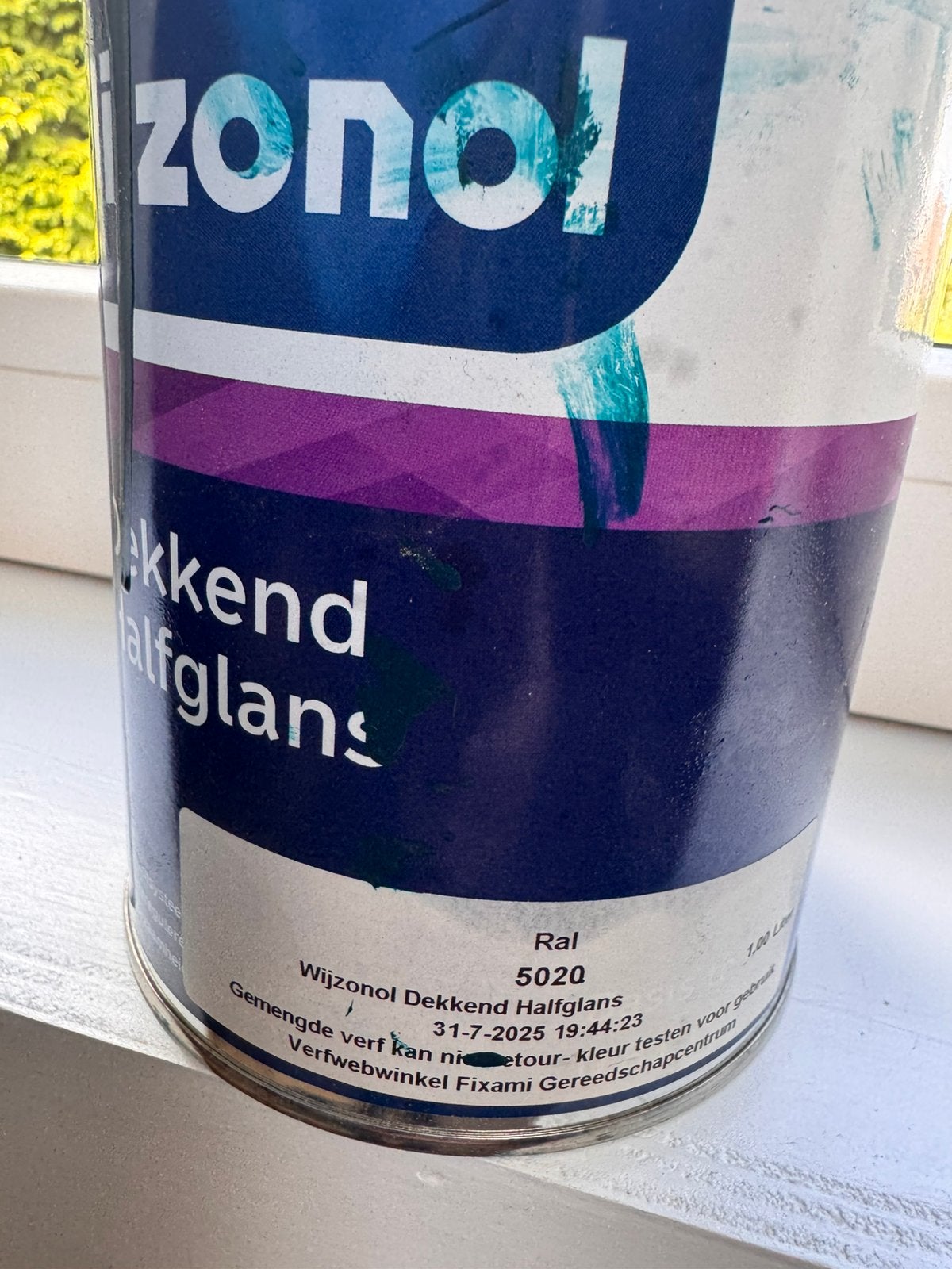 Wijzonol Dekkend Halfglans RAL 5020 Oceaanblauw 1 ltr, Doe-het-zelf en Verbouw, Verf, Beits en Lak, Ophalen, Blauw, Minder dan 5 liter