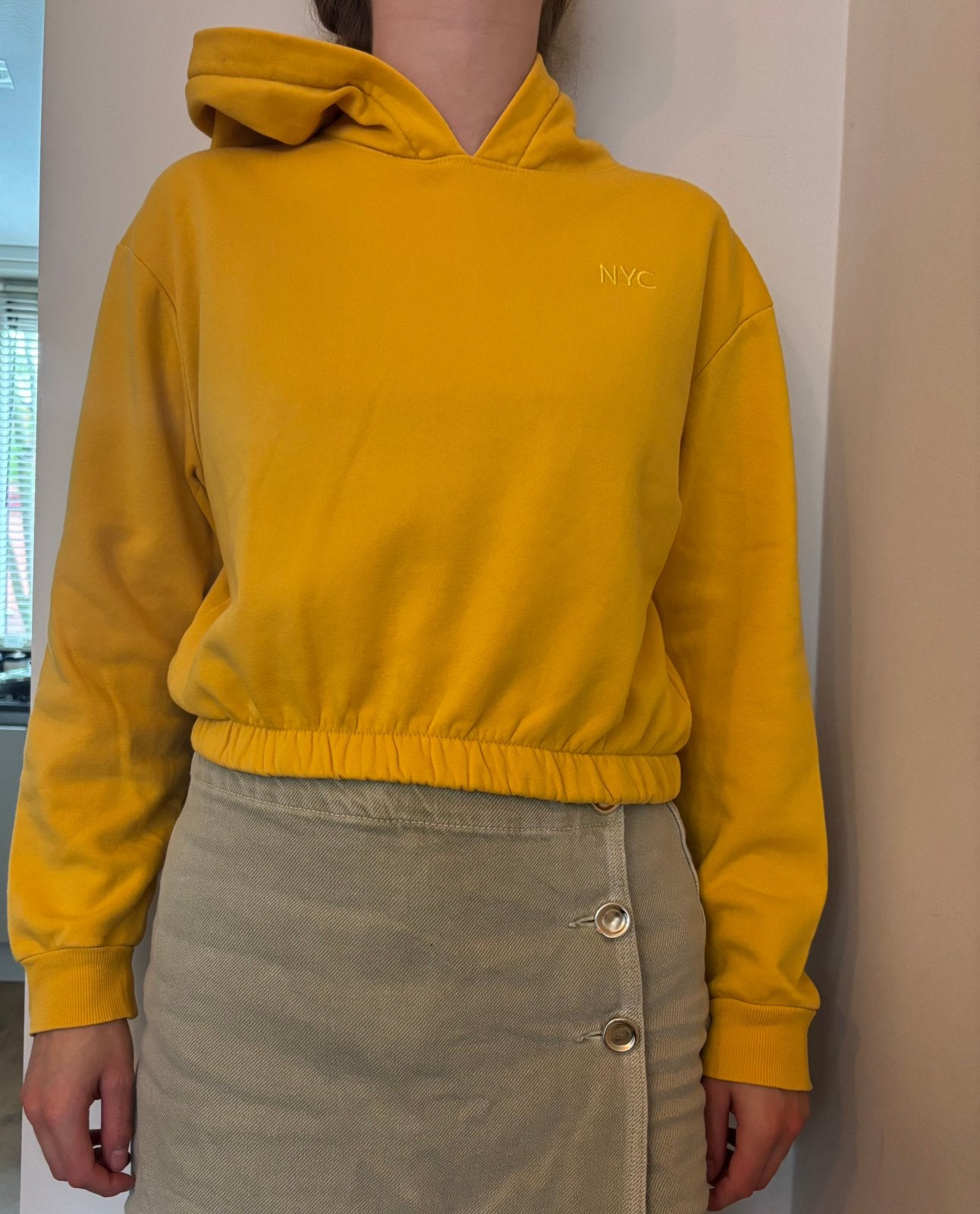 Gele hoodie, Kleding | Dames, Truien en Vesten, Ophalen of Verzenden, Gedragen, Maat 34 (XS) of kleiner, Geel
