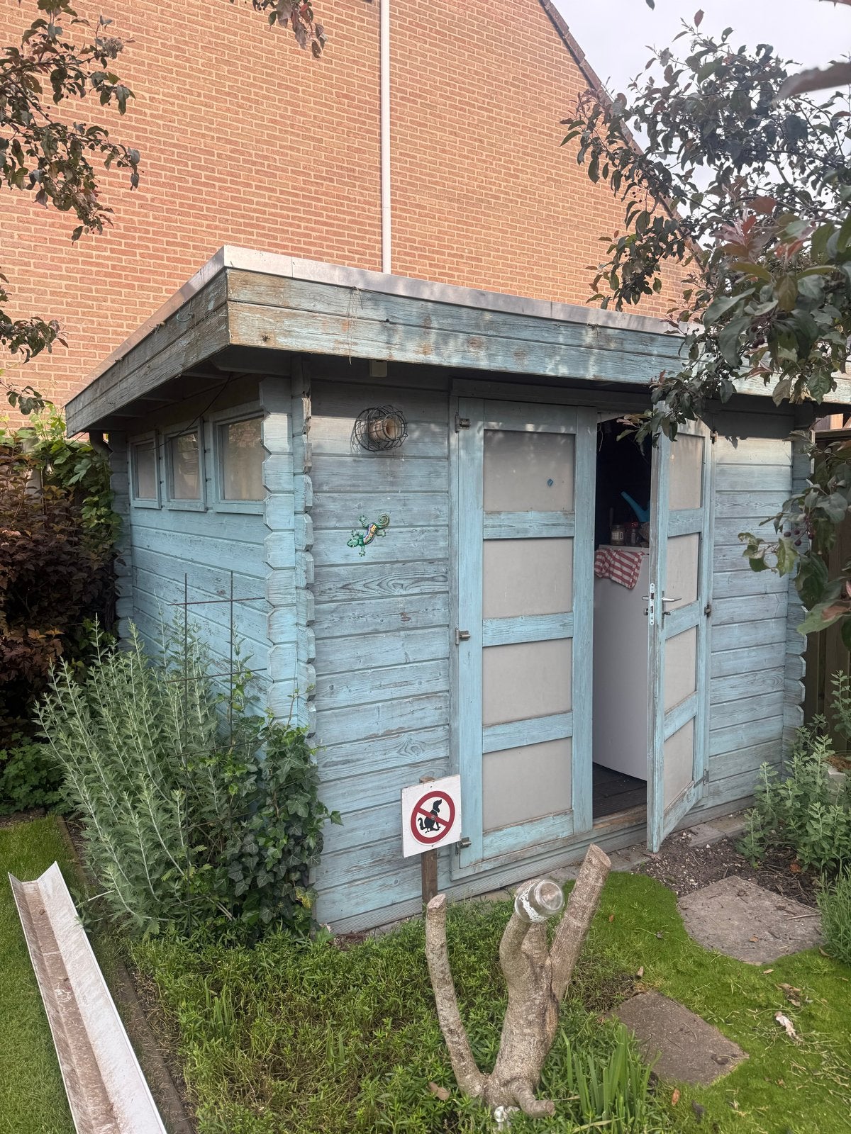 Ruime schuur met dubbele deur, Tuin en Terras, Ophalen, Gebruikt, Hout, Overige typen