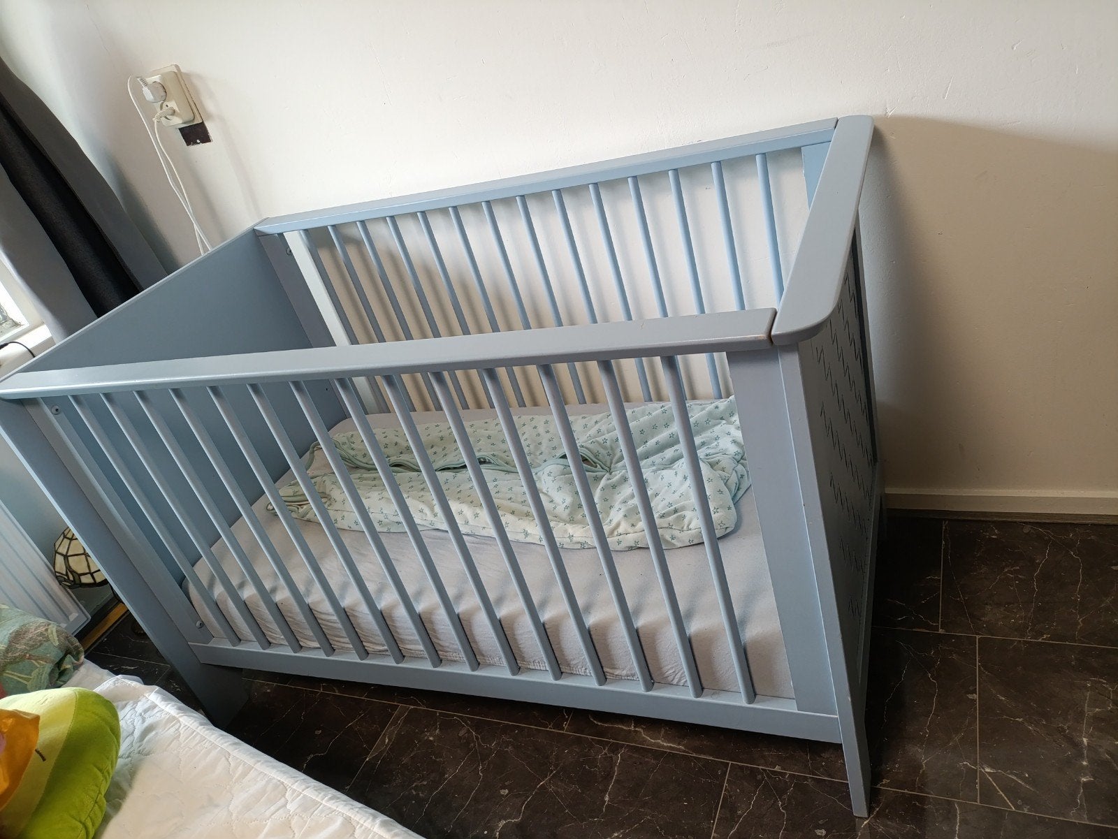 Babybedje / Ledikant baby blauw, Ophalen, Gebruikt, 70 tot 85 cm, 140 tot 160 cm