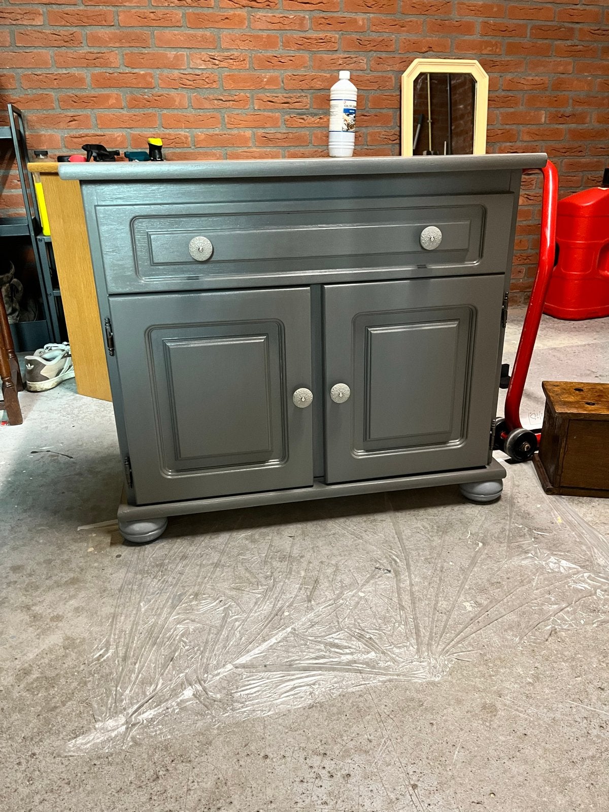 Leuke grijze dressoir kast!, Ophalen, 1 of 2 laden, 50 tot 100 cm, Zo goed als nieuw