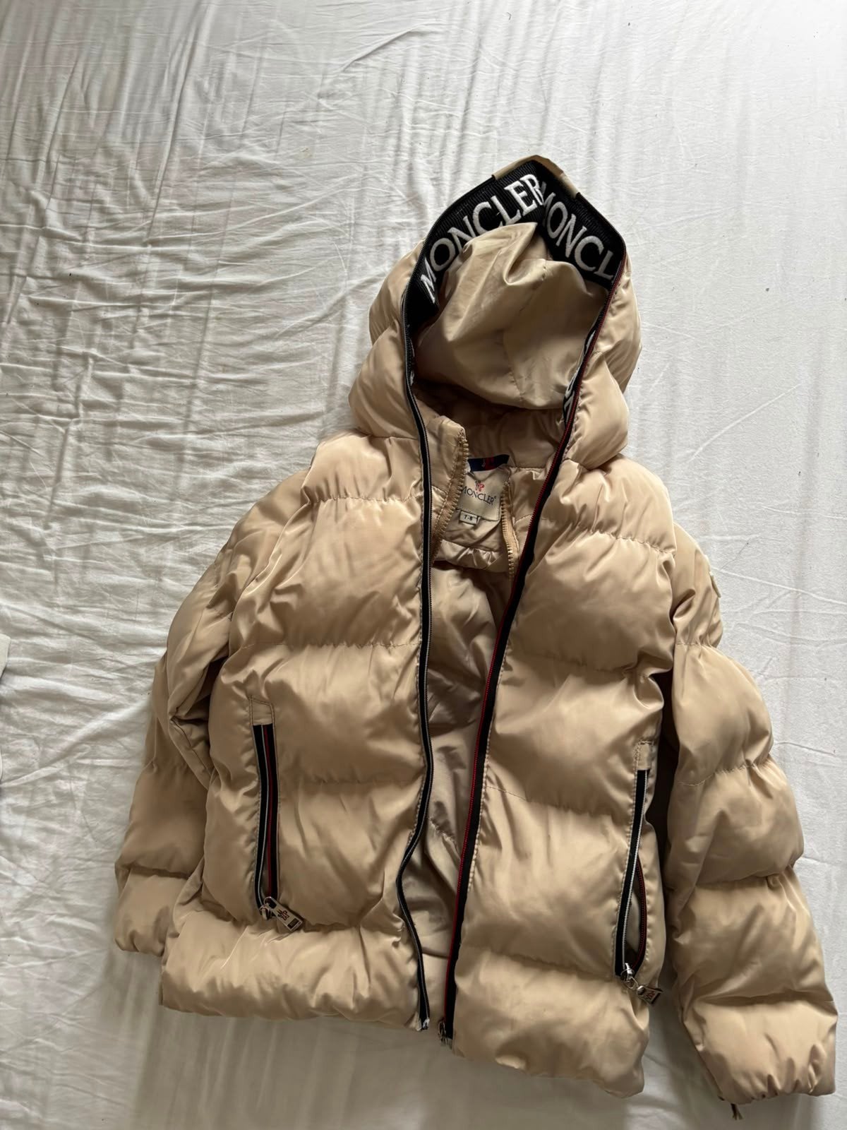 Moncler Puffer Jas - Beige, Ophalen of Verzenden, Zo goed als nieuw
