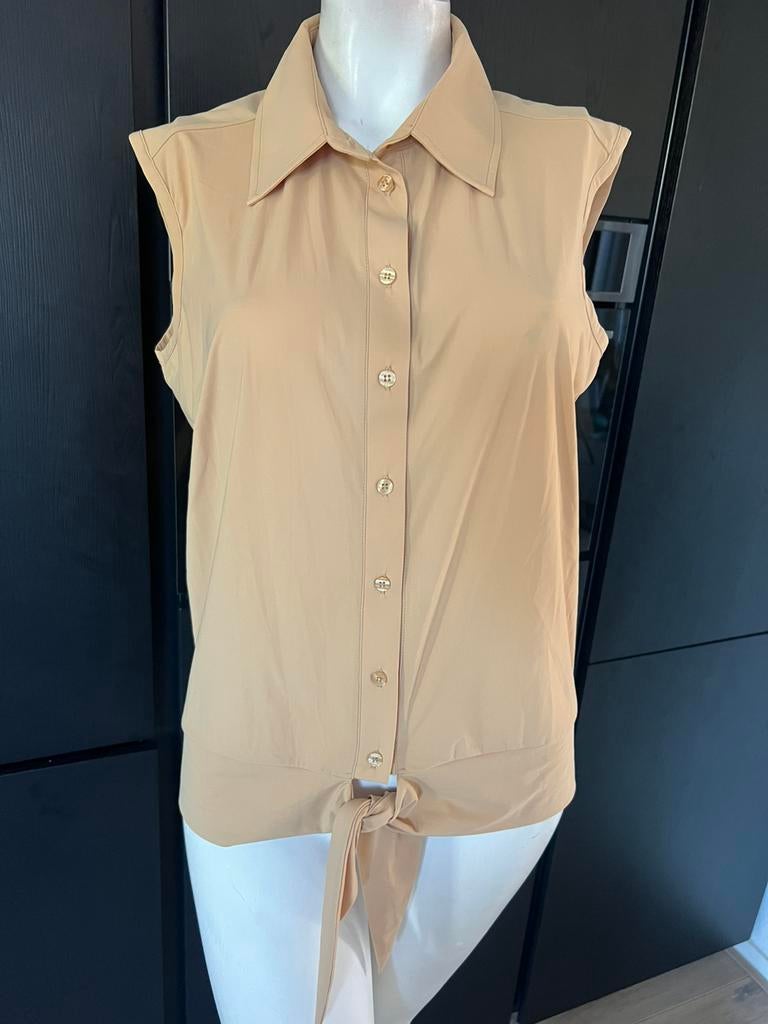 Studio anneloes travstof knot blouse nieuw maat L, Ophalen of Verzenden, Nieuw, Maat 42/44 (L), Beige