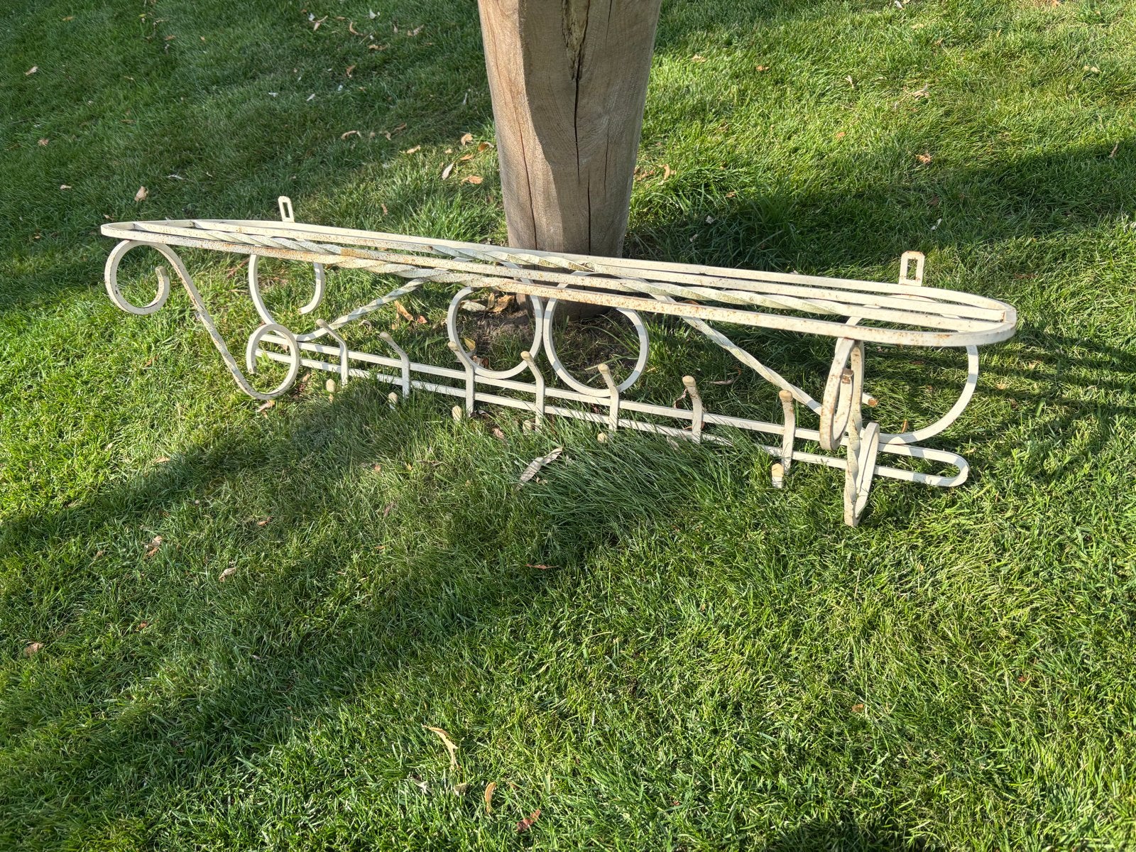 Vintage wandkapstok met hoedenplank, Gebruikt, Minder dan 100 cm, Metaal, Ophalen
