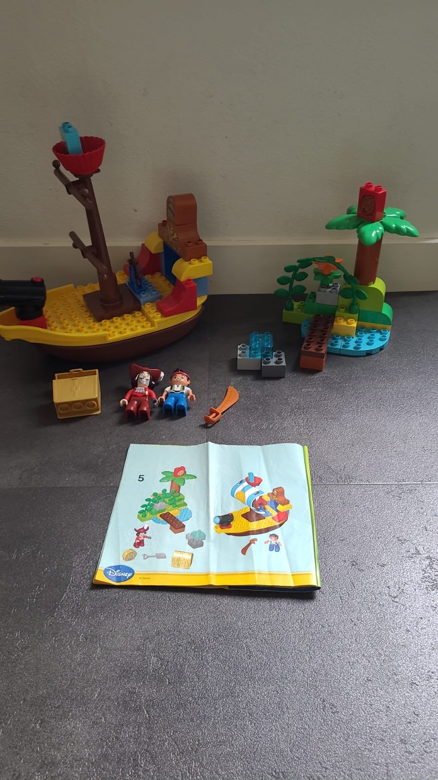 Duplo 10514 Jake’s piratenschip met middelgrote opbergdoos, Onbekend, Zo goed als nieuw, Duplo, Inclusief doos