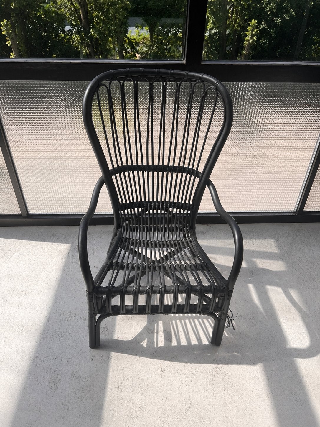 IKEA Rotan stoel (Rattan) - Zwart, Huis en Inrichting, Stoelen, Ophalen, Zwart, Riet of Rotan, Zo goed als nieuw