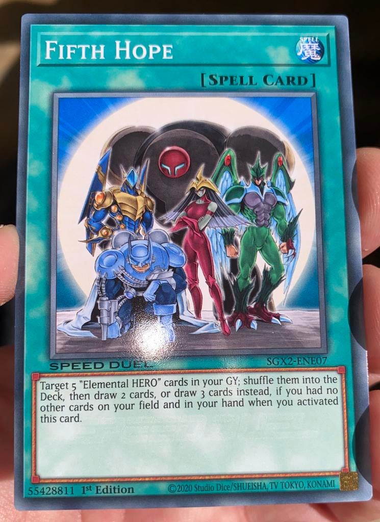 Yu-Gi-Oh! Fifth Hope SGX2 1st Edition !, Ophalen of Verzenden, Zo goed als nieuw, Losse kaart