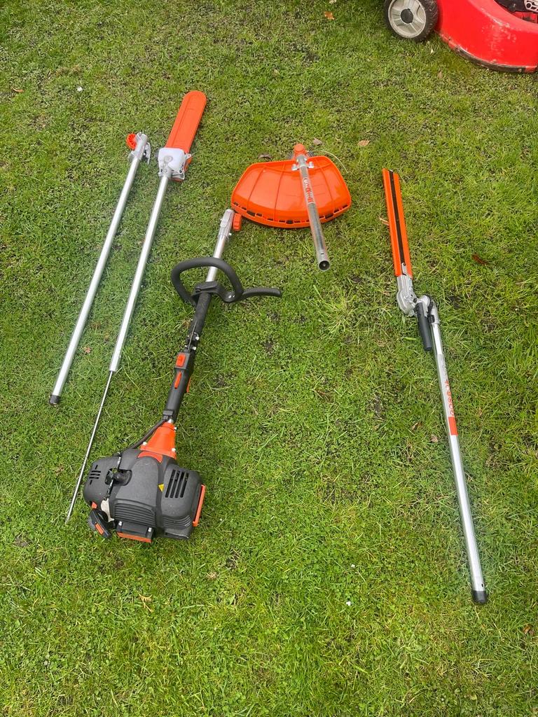 Timberpro 5-in-1 Multitool Benzine Grastrimmer Heggenschaar, Ophalen, Gebruikt, 30 tot 50 cm, Benzine