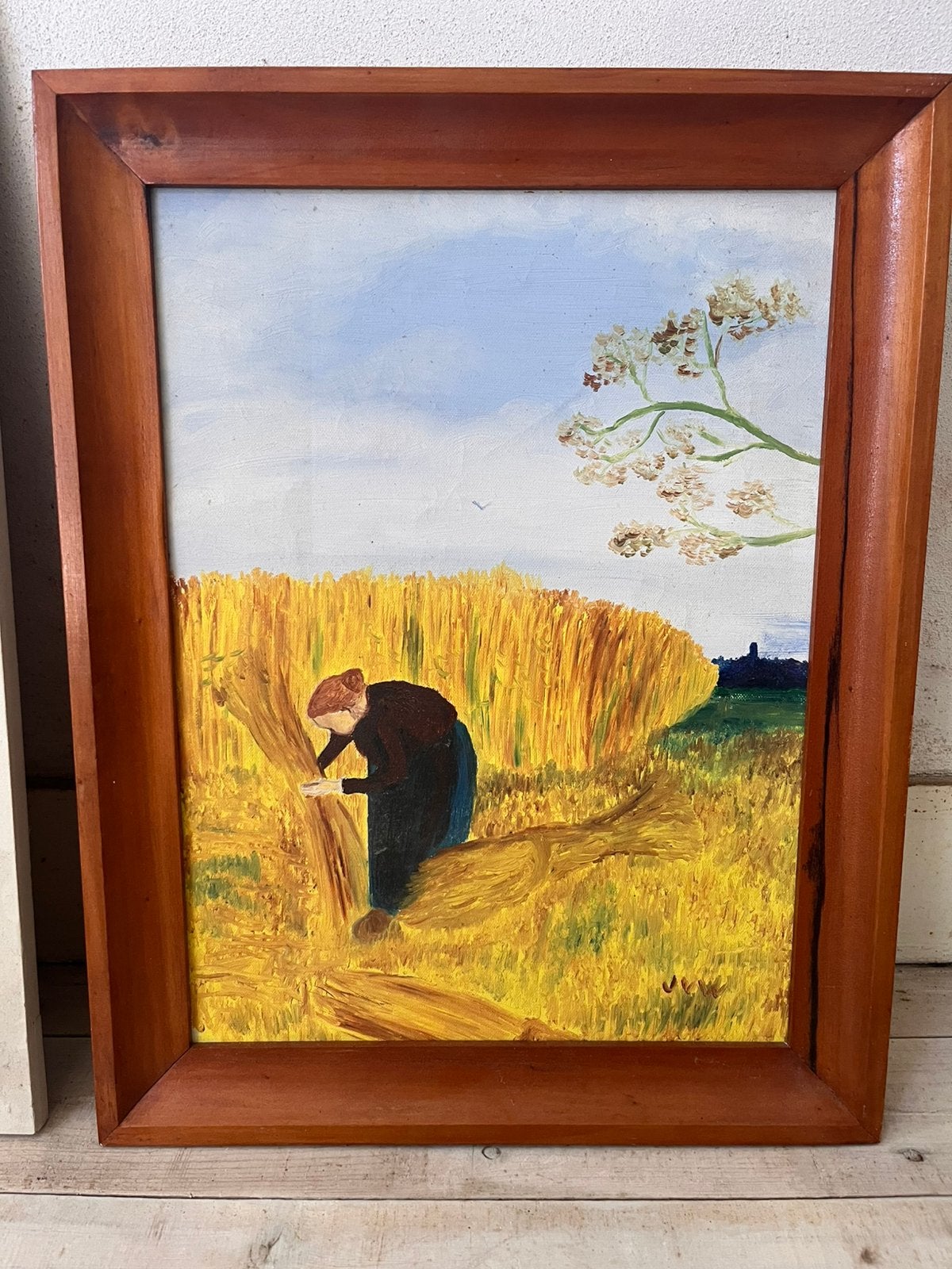 Decoratief oud olieverf schilderij, Ophalen