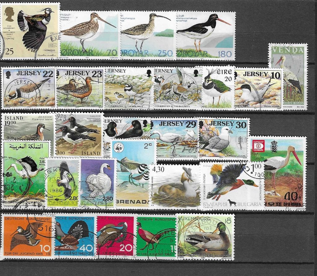Vogels weide sloot strand in Europa div.landen, Verzenden, Gestempeld, Dier of Natuur