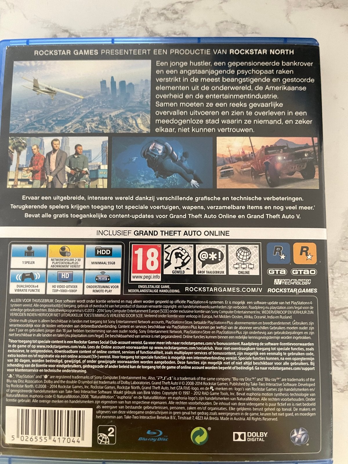 Grand Theft Auto V (GTA 5) PS4 - Zo goed als nieuw, Spelcomputers en Games, Games | Sony PlayStation 4, Avontuur en Actie, Online