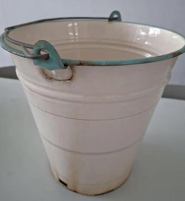 vintage emaille BK emmer plantenbak brocante rustiek, Antiek en Kunst, Antiek | Emaille, Ophalen of Verzenden