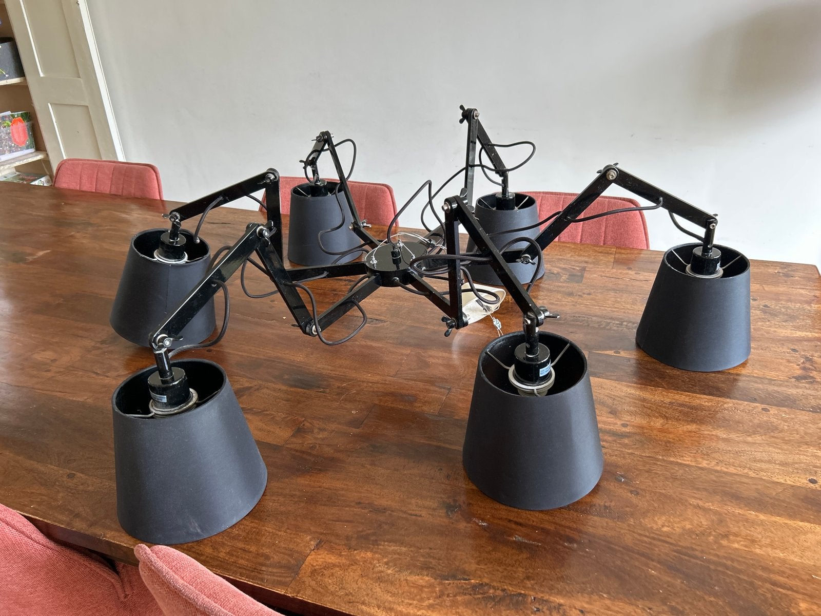 Zwarte Spider Lamp, Ophalen, Gebruikt, Metaal, E27 (groot)