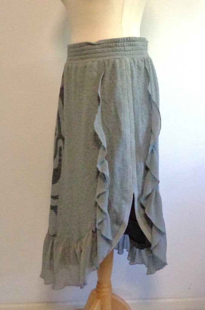 Grijze rok met clown afbeelding - Maat S/M, Kleding | Dames, Maat 38/40 (M), Verzenden, Hebbeding, Zo goed als nieuw
