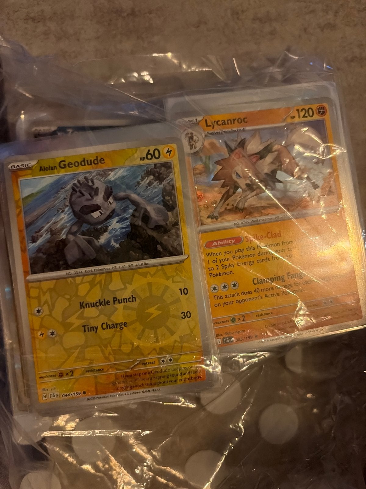Pokémon kaarten collectie - Alolan Geodude & Lycanroc, Ophalen of Verzenden, Gebruikt, Meerdere kaarten