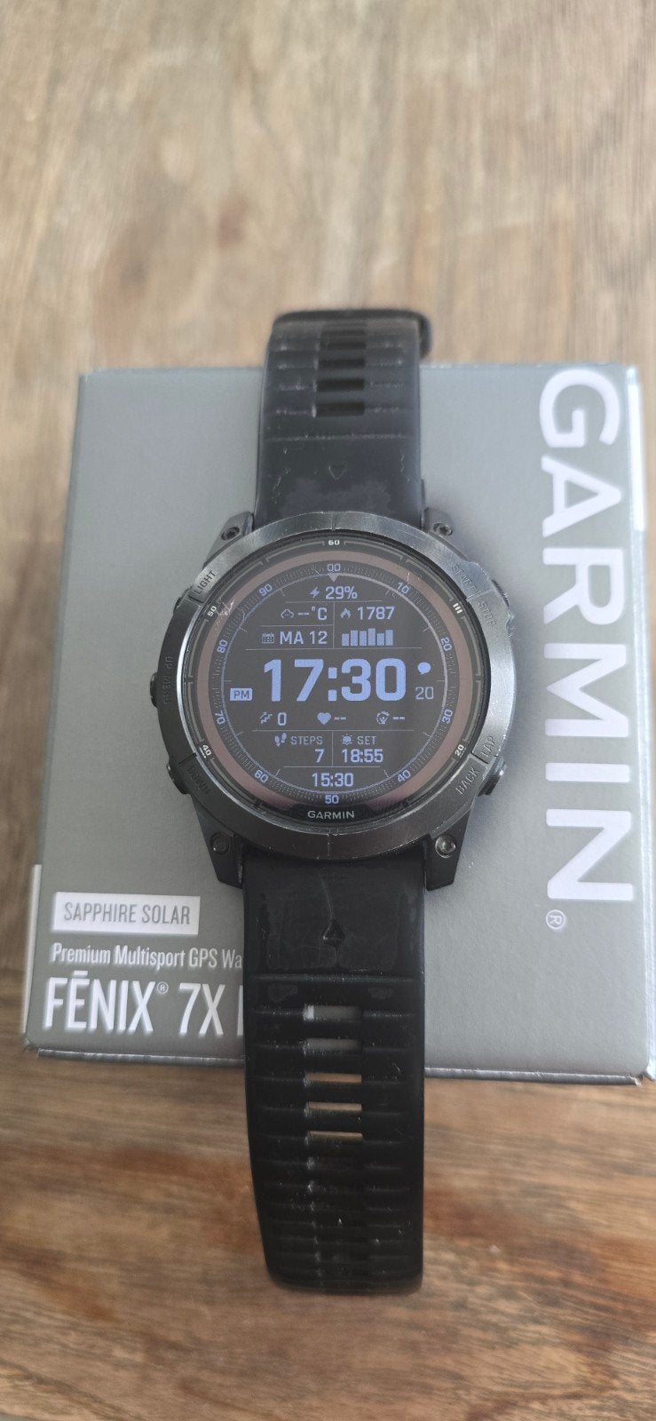 Garmin Fenix 7X Pro Sapphire Solar Multisport GPS Horloge, Stappen, Zwart, Garmin, Ophalen of Verzenden