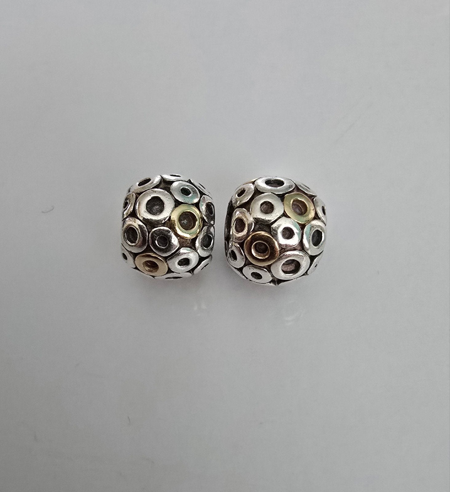 Prachtige originele bicolor Pandora bedels - zilver met goud, Ophalen of Verzenden, Zo goed als nieuw, Zilver, Pandora
