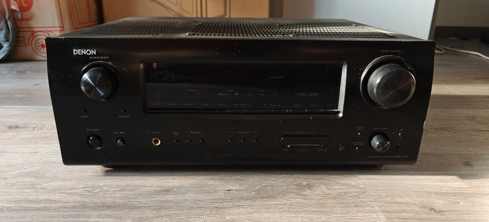 Denon AVR-1509 AV Surround Receiver met afstandsbediening, Gebruikt, Denon, Ophalen of Verzenden, 120 watt of meer
