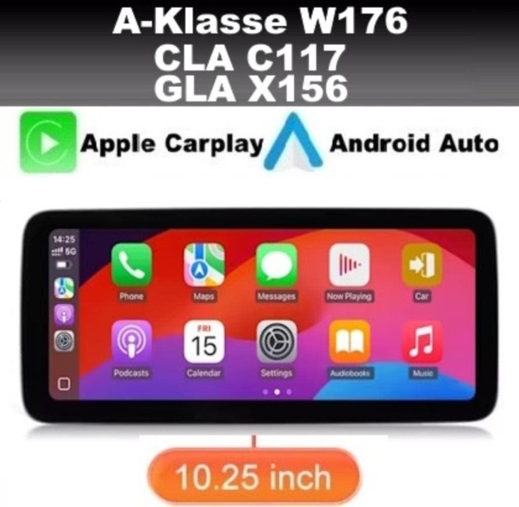 Mercedes A Klasse CLA 10,25'' carplay navigatie android 14, Ophalen of Verzenden, Nieuw