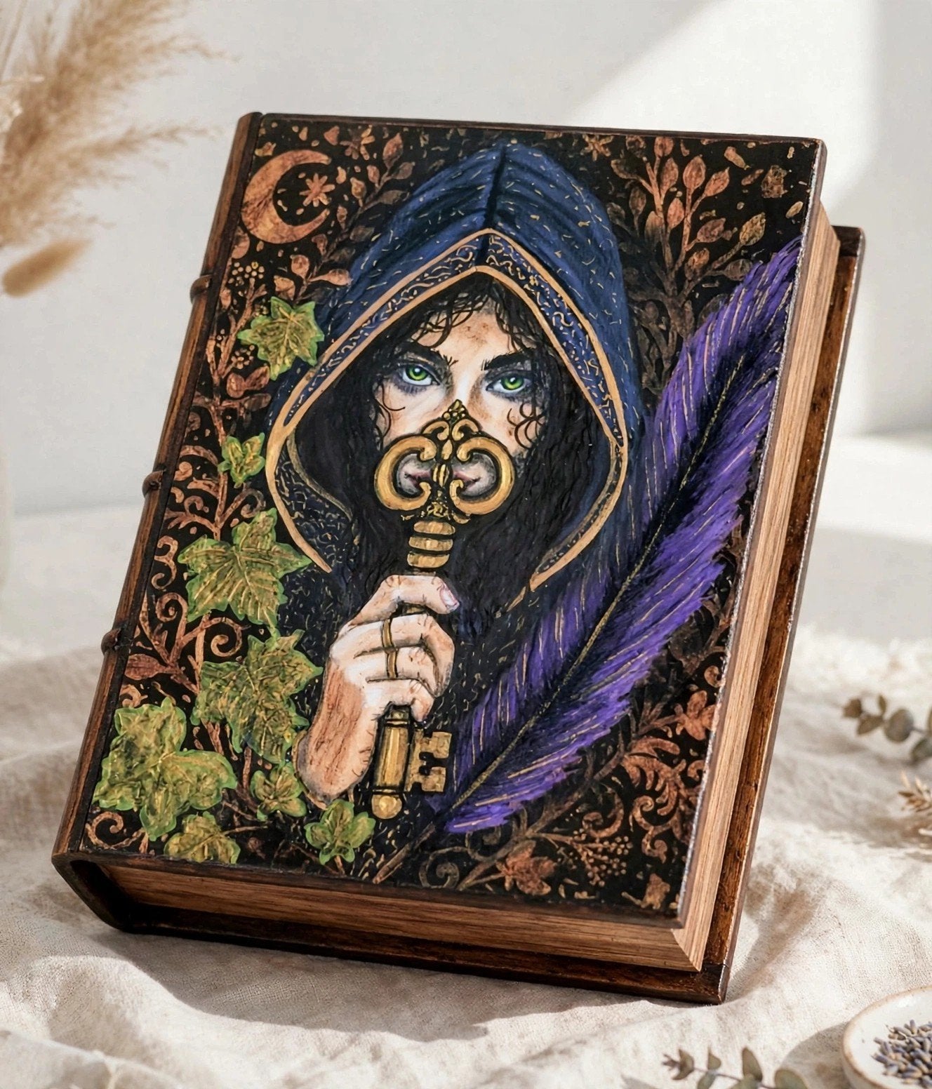 Magisch Boek Kistje - Handbeschilderd Unica*, Antiek en Kunst, Ophalen
