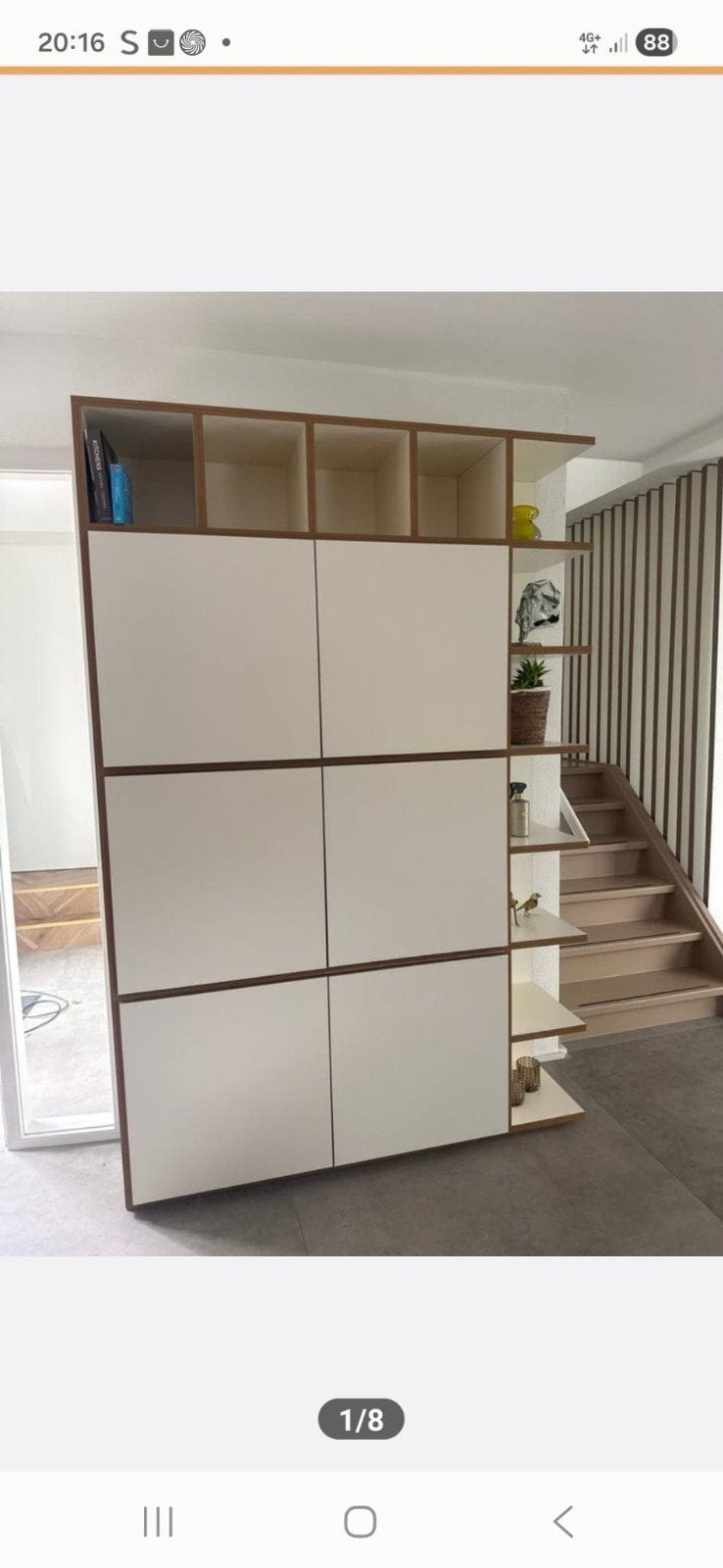 Moderne Roomdivider/Kast met Open en Gesloten Vakken, Huis en Inrichting, Ophalen of Verzenden