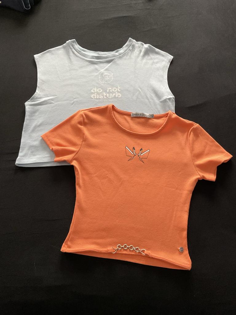 2 shirts: Frankie & Liberty maat 152, Ophalen of Verzenden, Zo goed als nieuw, Meisje, Shirt of Longsleeve