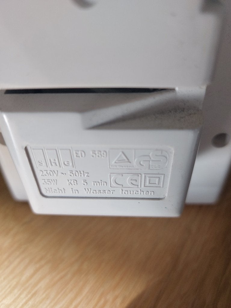 vintage elektrische blikopener en messenslijper SHG - ED 589, Ophalen, Kunststof, Wit, Overige merken