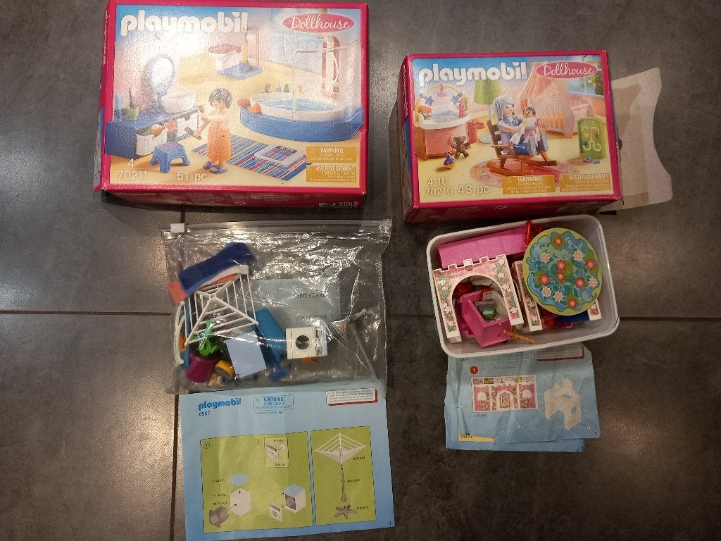 Playmobil 6557, 9270, 70210 en 70211 uitbreidingssets wonen, Kinderen en Baby's, Gebruikt, Gebouw, Complete set, Ophalen of Verzenden