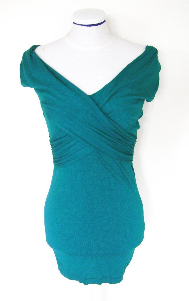 turquoise zomer jurk gedrapeerd goth rockabilly retro 50's, Overige kleuren, Verzenden, Maat 36 (S), Boven de knie