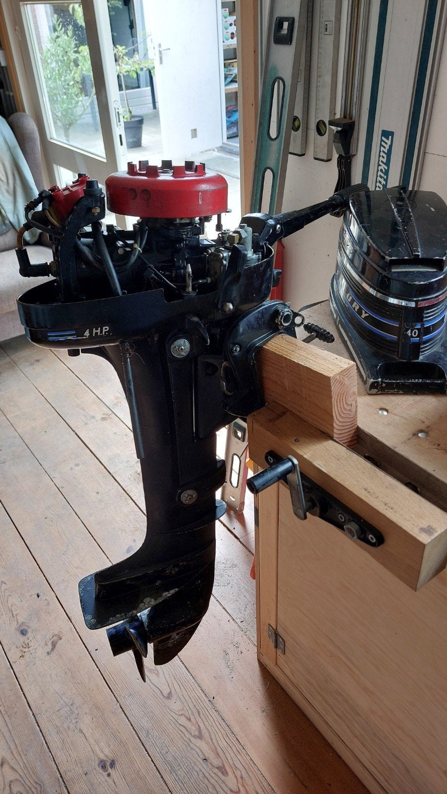 Vintage mercury buitenboordmotor, loop of sloop, Ophalen, Gebruikt, Motor en Techniek, Zeilboot of Motorboot