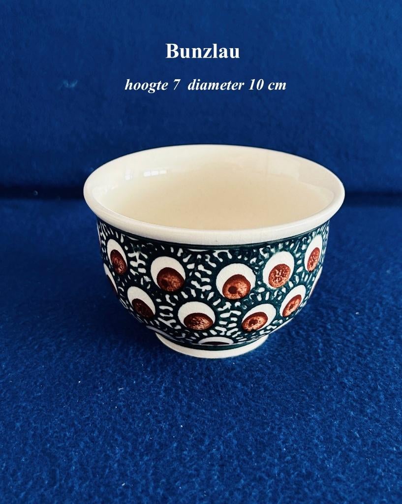 Teab BUNZLAU mok kommetje 7 cm h Peacock Pauwenogen, Ophalen