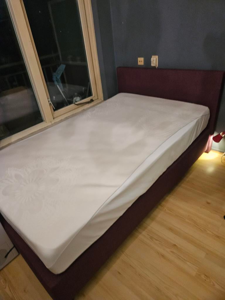 Boxspring met matras, Ophalen, Tweepersoons, Zo goed als nieuw, 120 cm