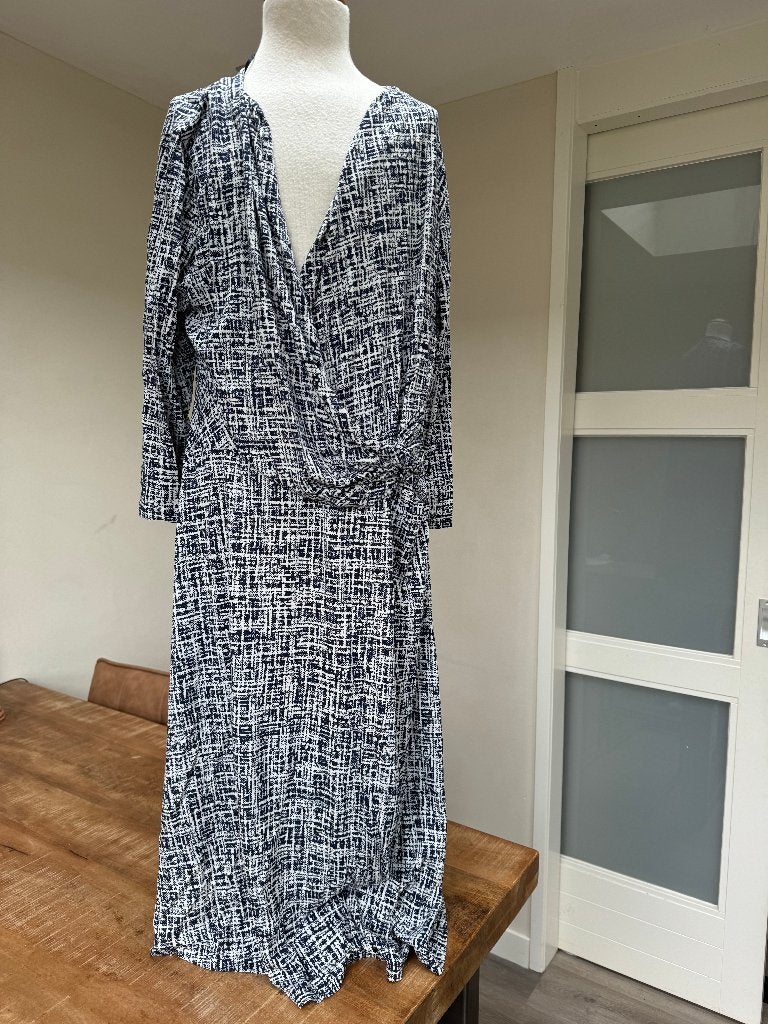 CHARLES VÖGELE jurk blauw / wit nieuwstaat maat 46 DH, Kleding | Dames, Charles Vogele, Blauw, Maat 46/48 (XL) of groter, Ophalen of Verzenden
