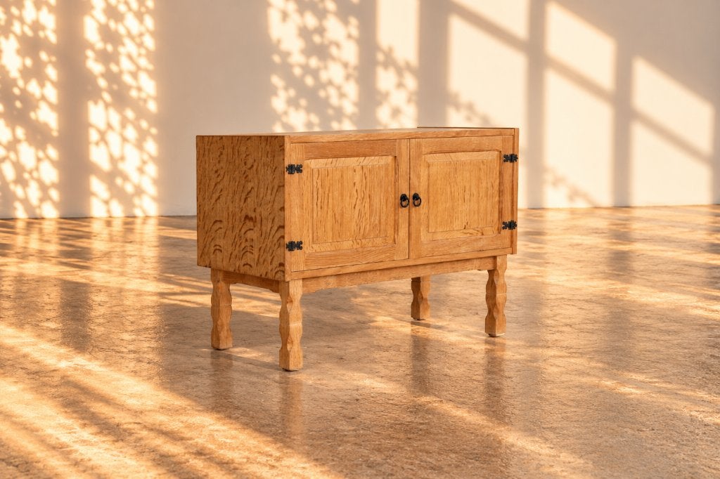vintage sideboard | brutalist kastje | jaren 60 | Deens, Gebruikt, ., ., Eikenhout