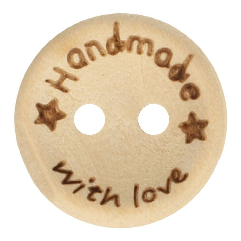 Houten knoop *Handmade* with love, diverse maten, De Bondt, Nieuw, Ophalen of Verzenden, Service@bondt.com
