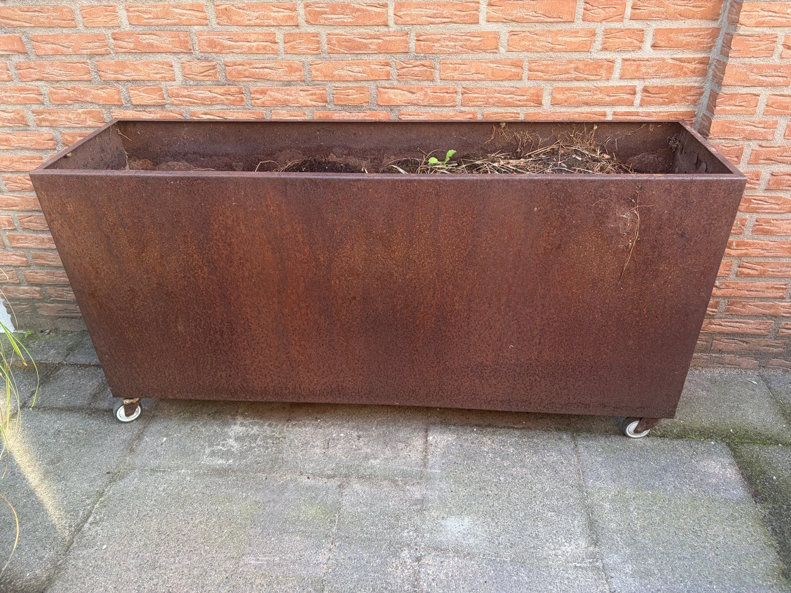 2x Bloembak Cortenstaal 150x65x40 cm, Gebruikt, 100 cm of meer, Ophalen of Verzenden, Metaal