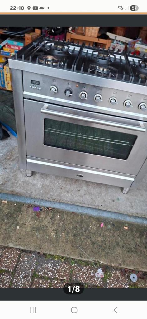RVS Fornuis met Oven - Zo goed als nieuw, Witgoed en Apparatuur, Fornuizen, 60 cm of meer, Ophalen of Verzenden, Zo goed als nieuw