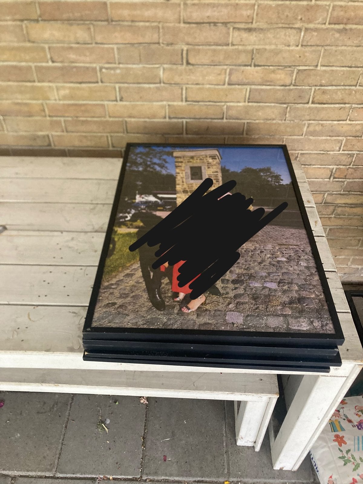 Zwarte fotolijsten met glas (set van 6, 50x70), Ophalen, Kunststof, Gebruikt, Fotolijst