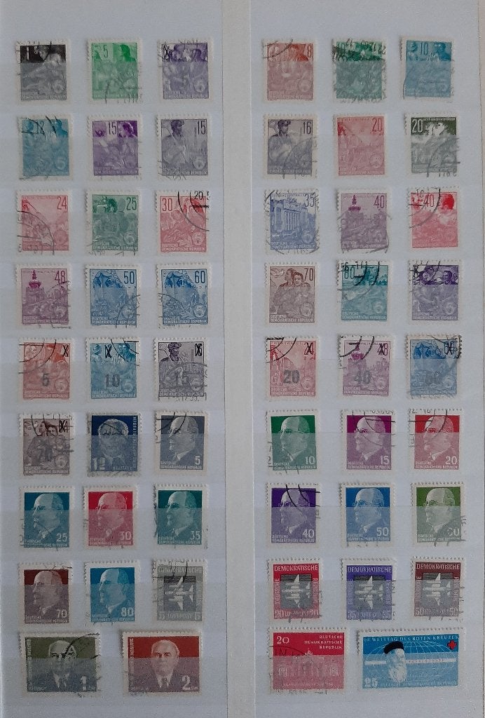 4 Kaarten Oude Klassieke Postzegels Duitsland DDR Nr. 4 Gest, Postzegels en Munten, Ophalen, DDR, Gestempeld
