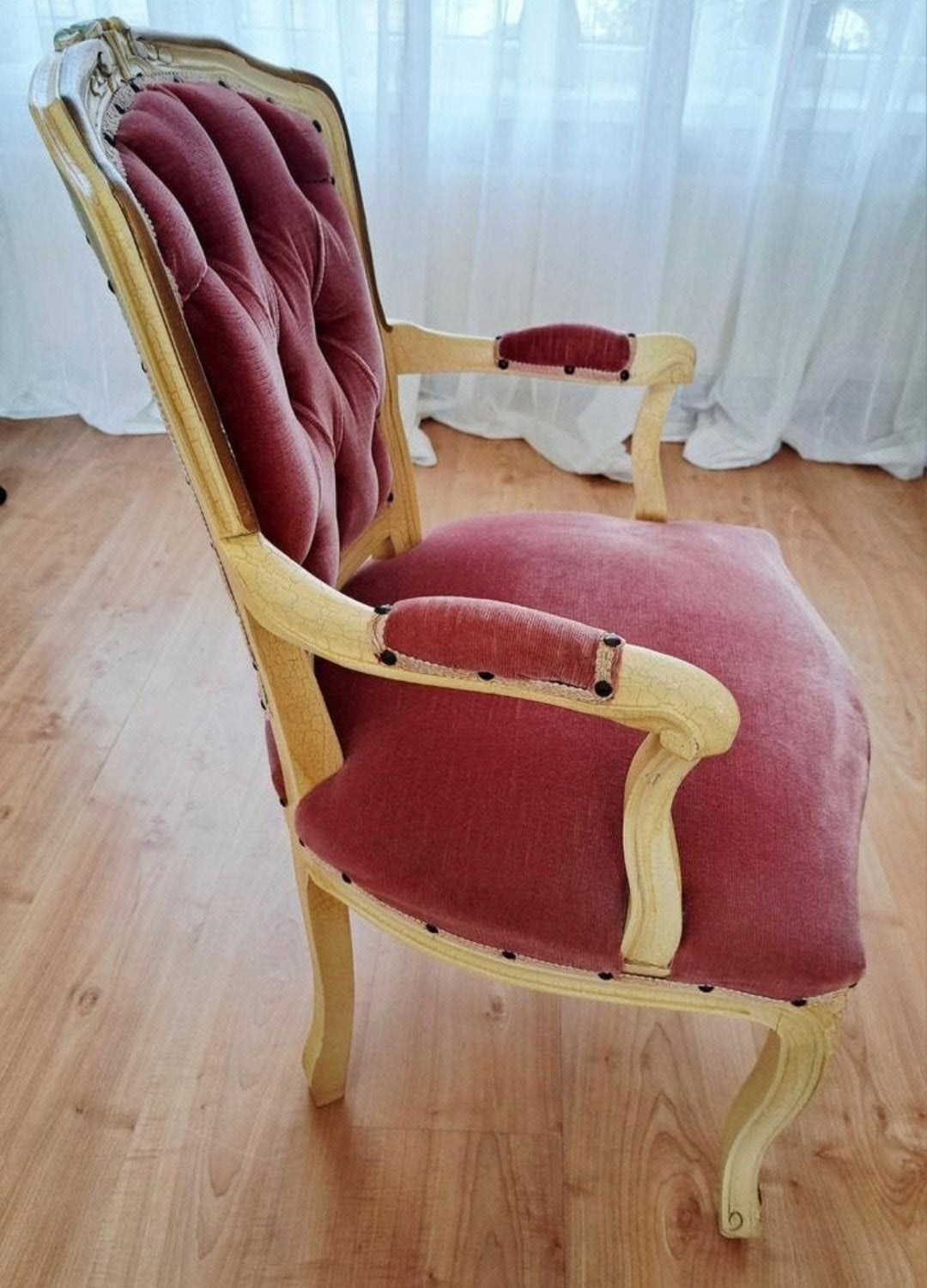 Prachtige biedermeier Fauteuil antiek, Ophalen, Gebruikt, 75 tot 100 cm, Biedermeier