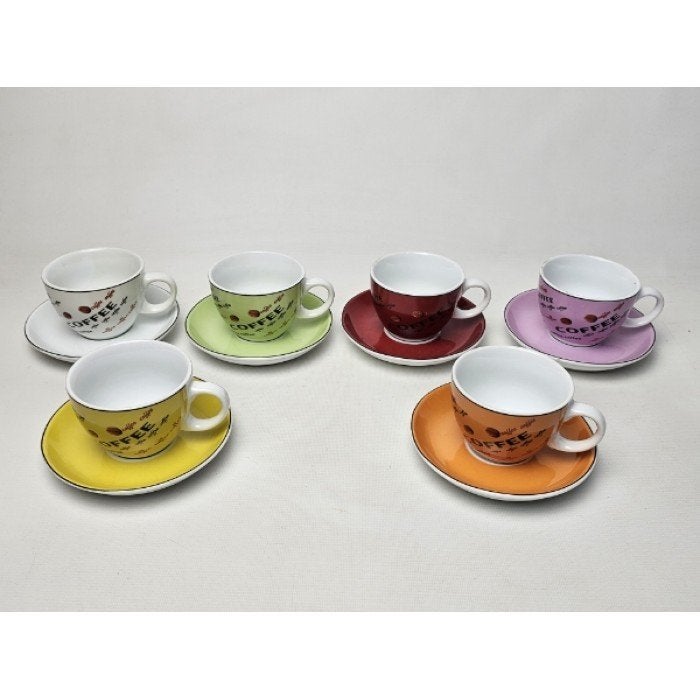 # 6 Trendhopper koffie / cappuccino kop en schotels, Huis en Inrichting, Gebruikt, Ophalen of Verzenden, Overige stijlen, Kop(pen) en/of Schotel(s)