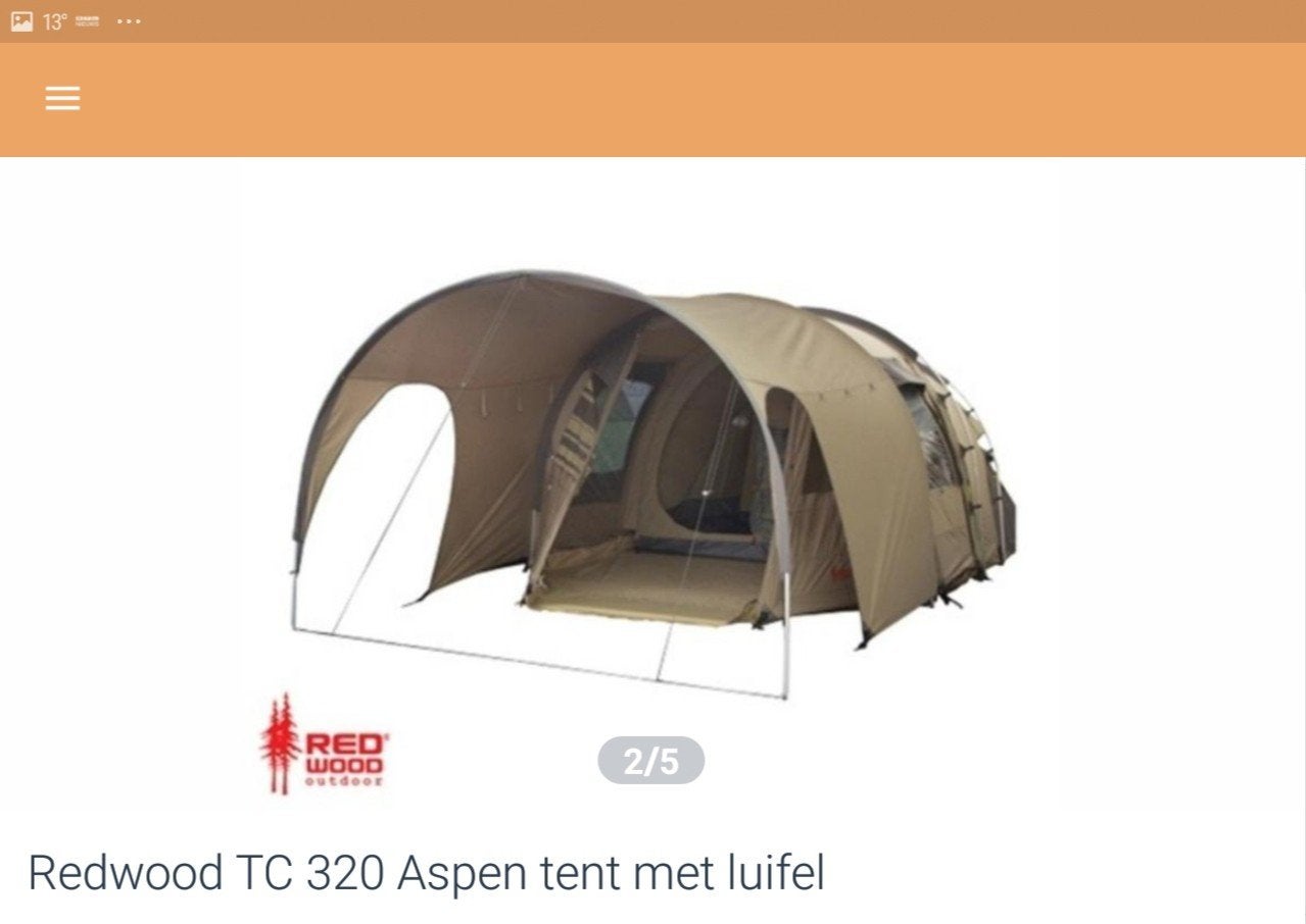 Tunnel tent Redwood 4 personen met luifel., Ophalen of Verzenden, Tot en met 4
