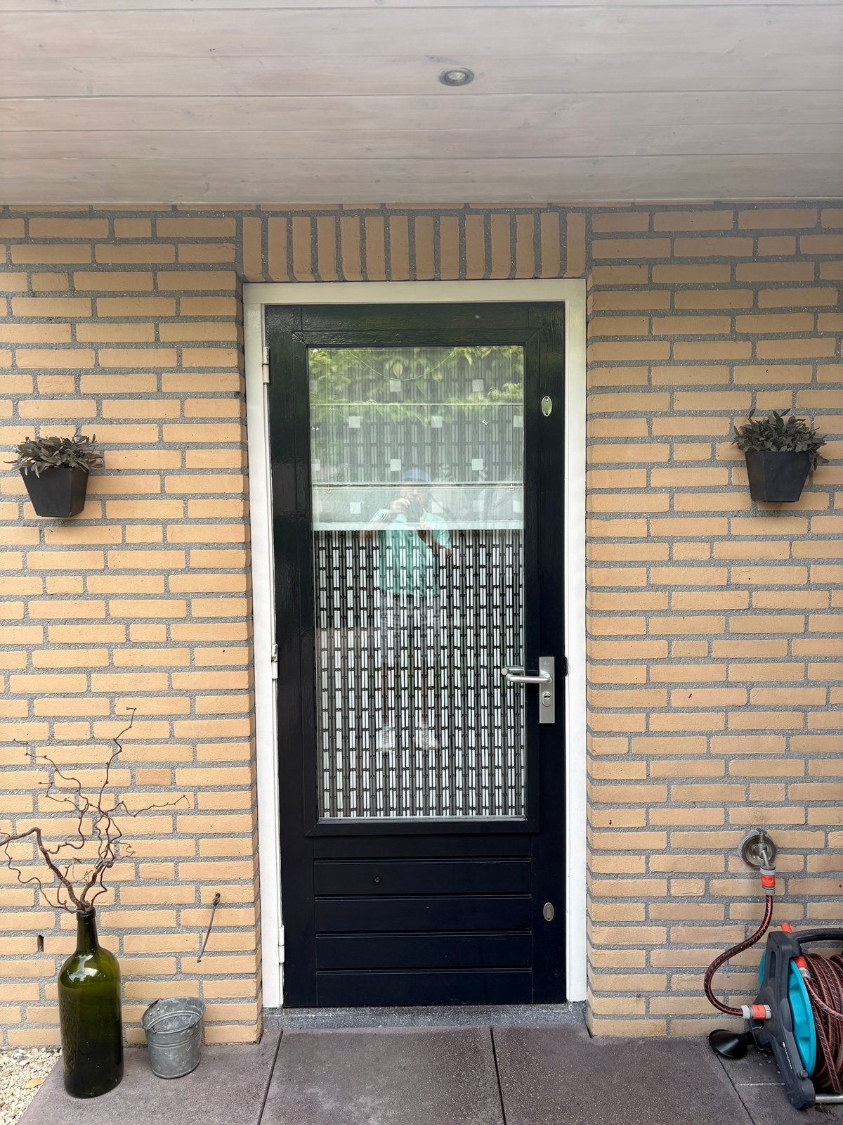 Hardhouten buitendeur inclusief alle benodigdheden, Doe-het-zelf en Verbouw, Deuren en Horren, Ophalen, Gebruikt, 80 tot 100 cm