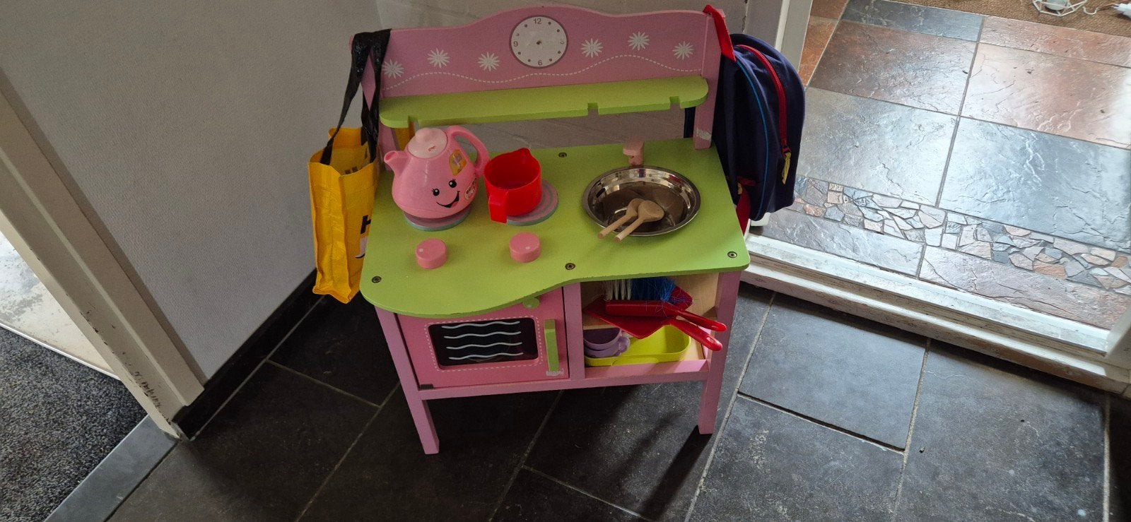 Houten kinderkeuken met accessoires, Ophalen, Gebruikt, Hout, Speelkeuken