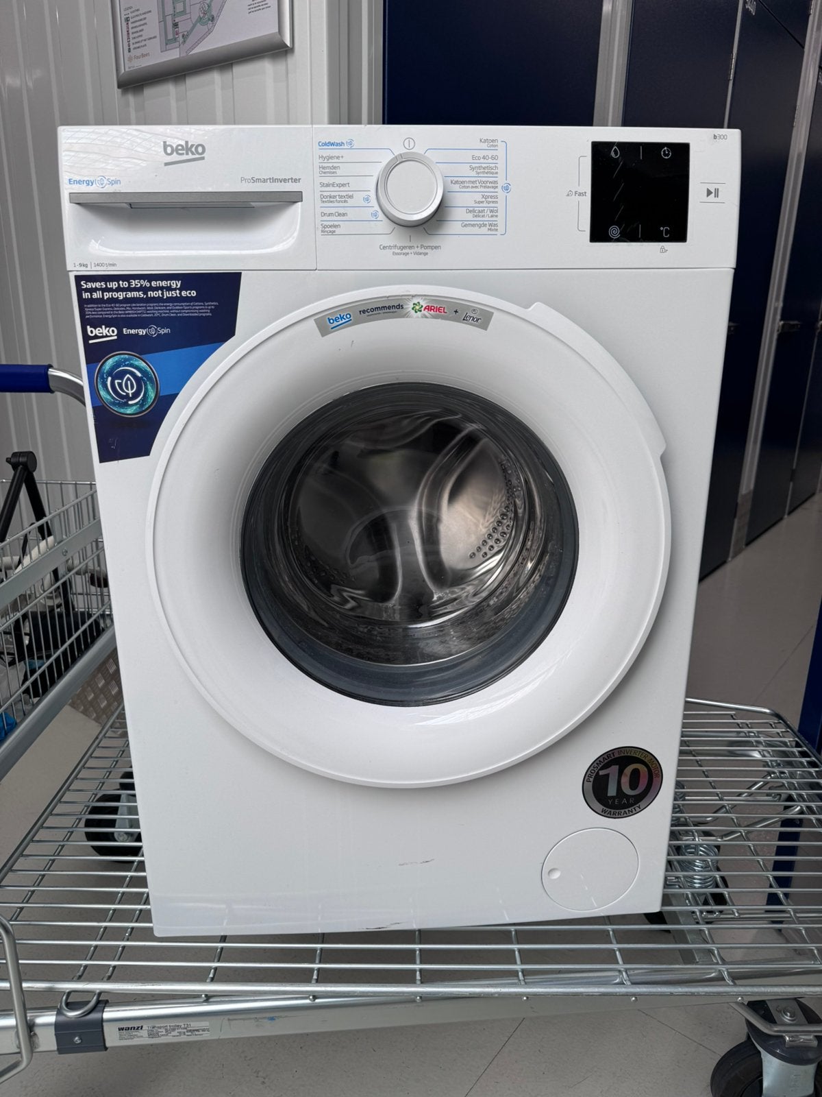 Beko EnergySpin wasmachine (BM3WFU39412CW), Ophalen, 1200 tot 1600 toeren, Minder dan 85 cm, 8 tot 10 kg