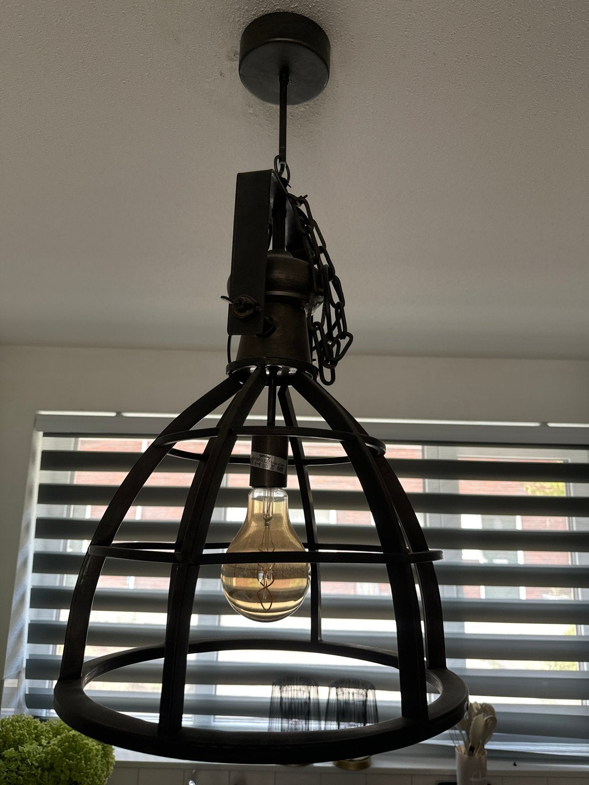 Industriële hanglamp Light & Living Amy - Zwart metaal, Ophalen, Zo goed als nieuw, Metaal, E27 (groot)