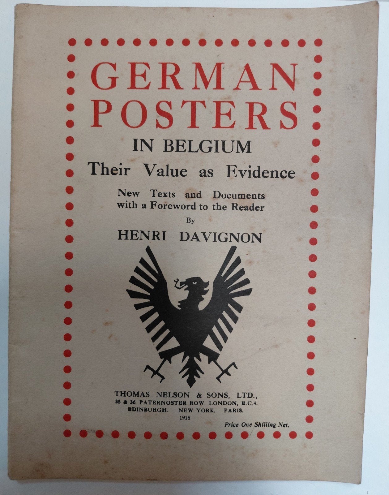 Boekwerk Duitse affiches in België  1914-1918, Verzamelen, Militaria | Tweede Wereldoorlog, Ophalen of Verzenden, Duitsland, Boek of Tijdschrift