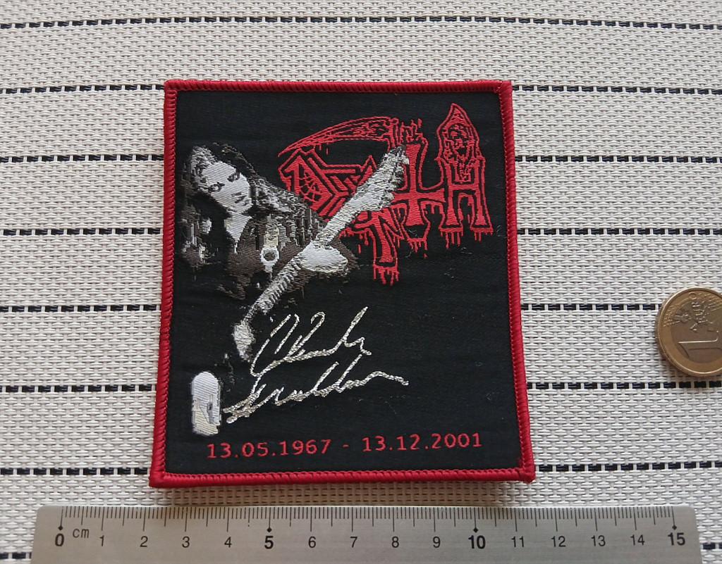 Death Chuck Schuldiner patch d66 zilver glitter ltd edition, Verzenden, Nieuw, Kleding