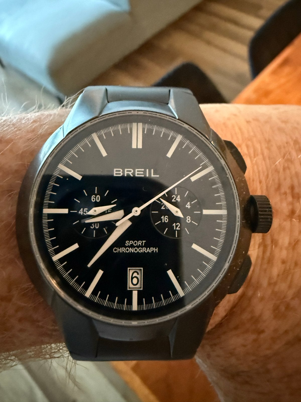 Mooie zwarte BREIL horloge - Slechts 2x gedragen, Overige merken, Staal, Polshorloge, Ophalen of Verzenden